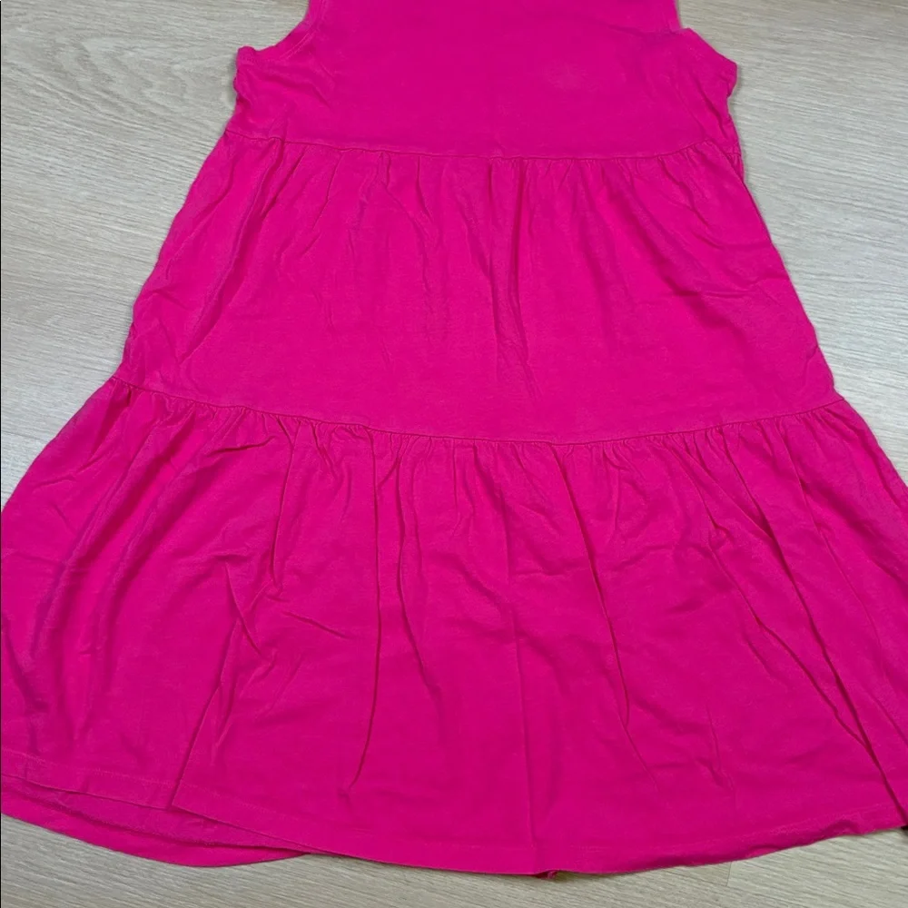 Crewcuts J.Crew Bright Pink Fuchsia Tiered Sleeveless Dress L 10/11 - Picture 4 of 7